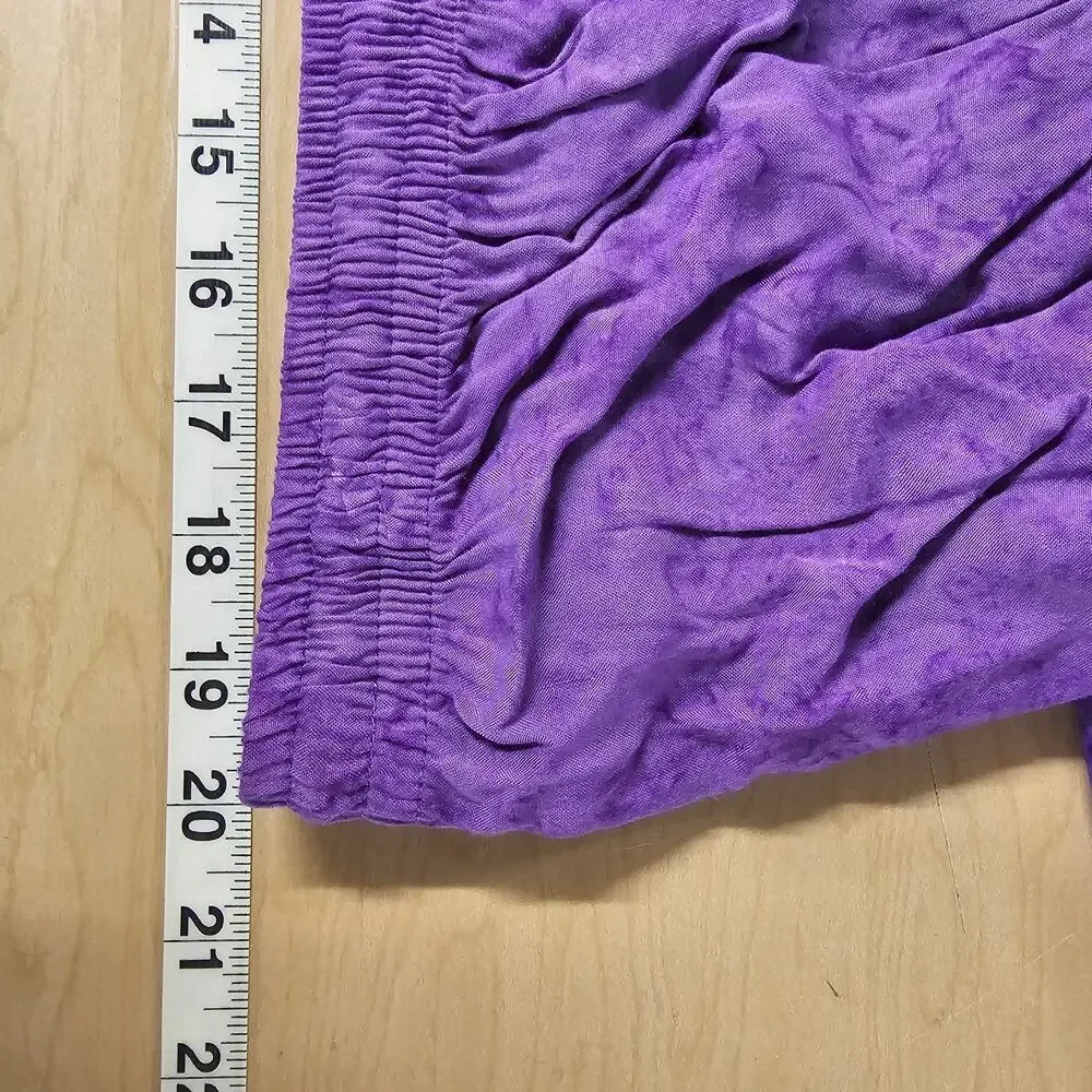 VTG ULUWatu of Bali Purple Tie Dye Crop Top Pants Set Sz Small Boho Hippie Beach